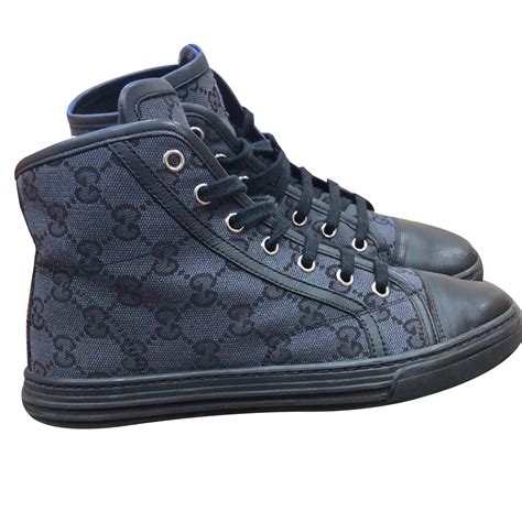 black gucci sneakers women|Gucci high top sneakers black.